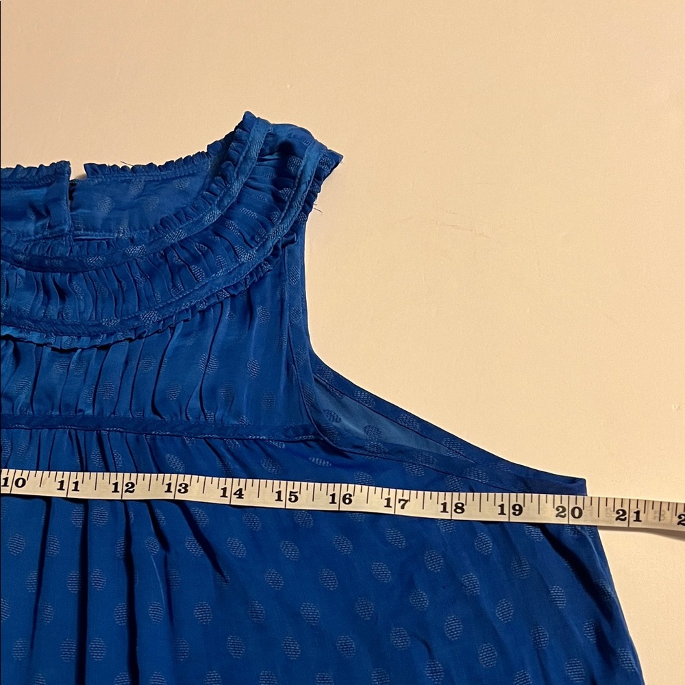 Anthropologie Maeve Royal Blue Clovis Pleated Sleeveless Blouse Top Size 10 EUC - Picture 5 of 11